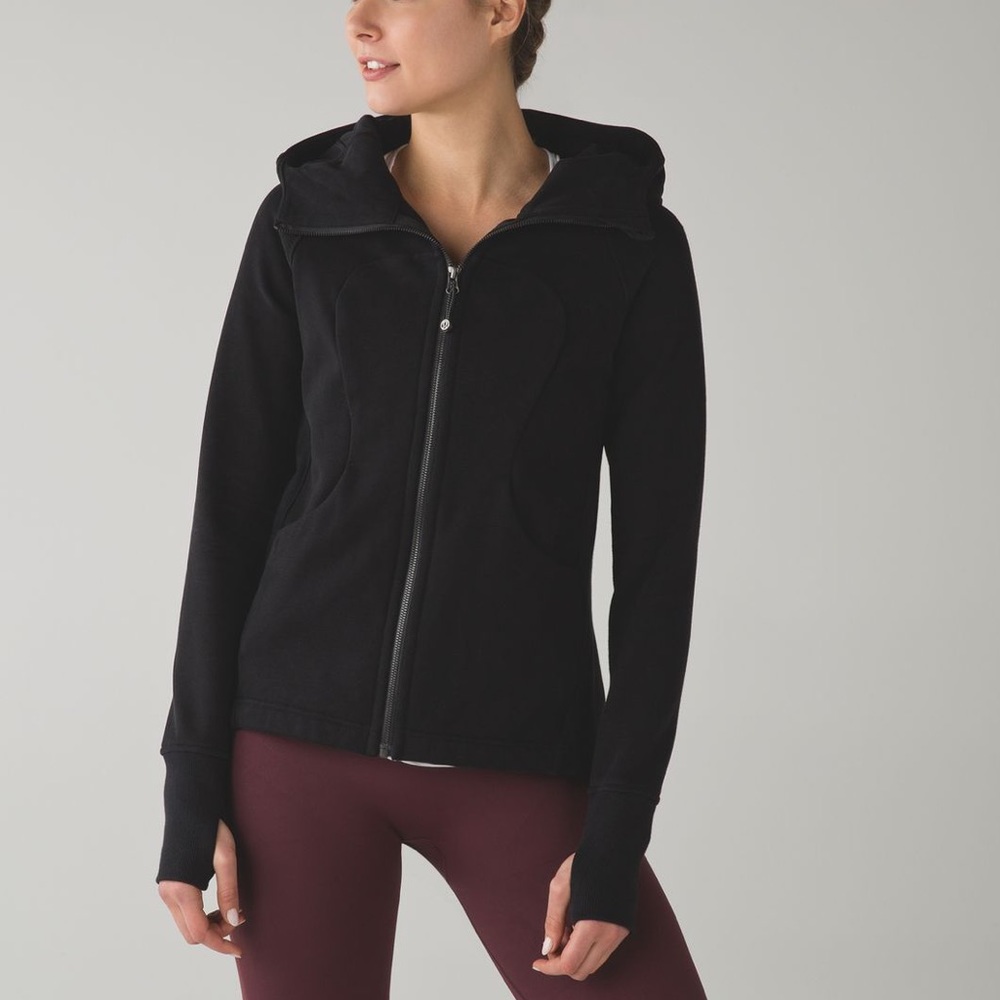 Lululemon Pleat To Street Hoodie Size 4 Scuba Black Full Zip Rare